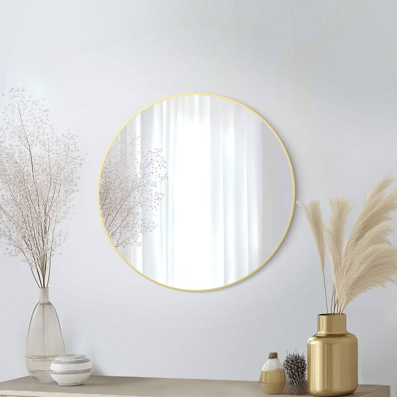 32 Inch Shatterproof Wall Mount Metal Frame Mirror