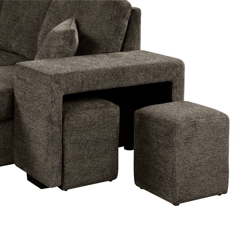 95" Reversible 3-Seater Sleeper Sofa with Storage Chaise