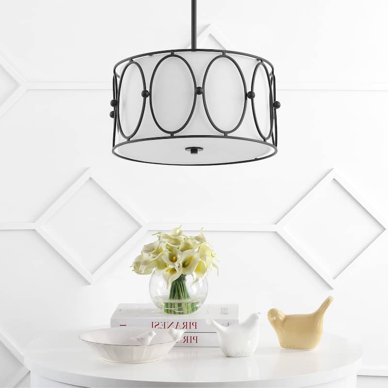 Caleb 3-Light Metal LED Pendant, by JONATHAN Y - 19"