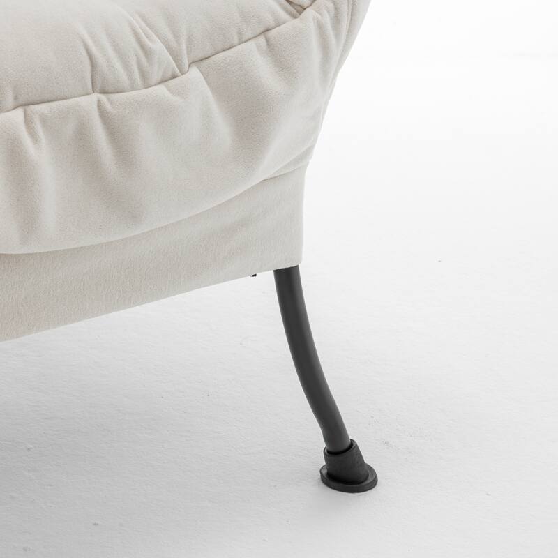 Velvet Recliner Chair with Matching Ottoman, Upholstered Accent Chair Armchair, Lounge Chaise Chair with Footrest