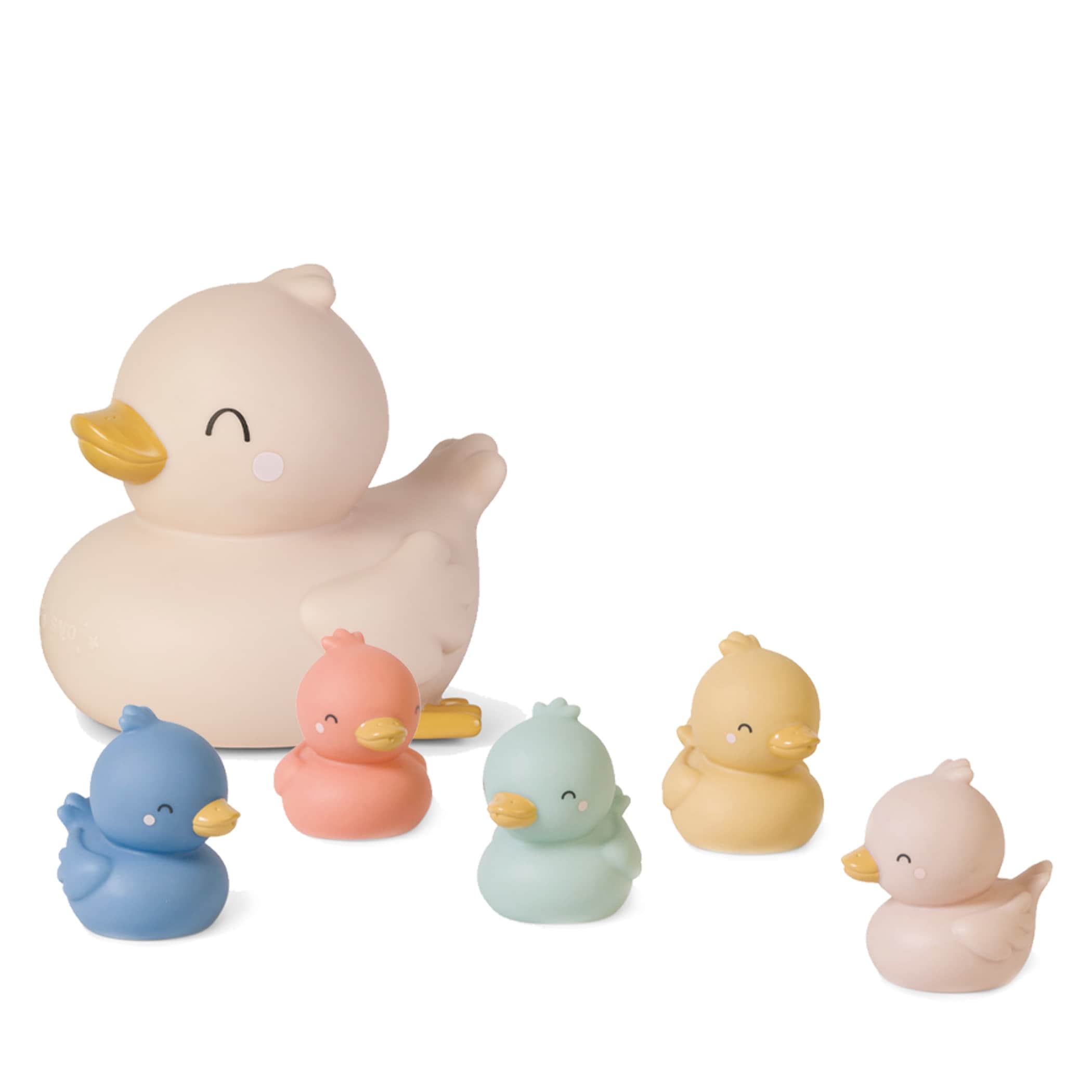 Saro Duck Family Bath Toys - Cream