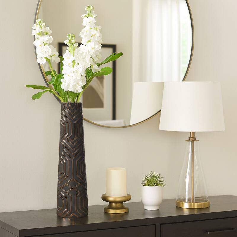 Clay Geometric Contemporary Decorative Vase