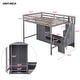 preview thumbnail 3 of 26, Multi-Functional Full Size Loft Bed Frame with Wardrobe, Low Storage Table and Storage Staircase, Health & Safe