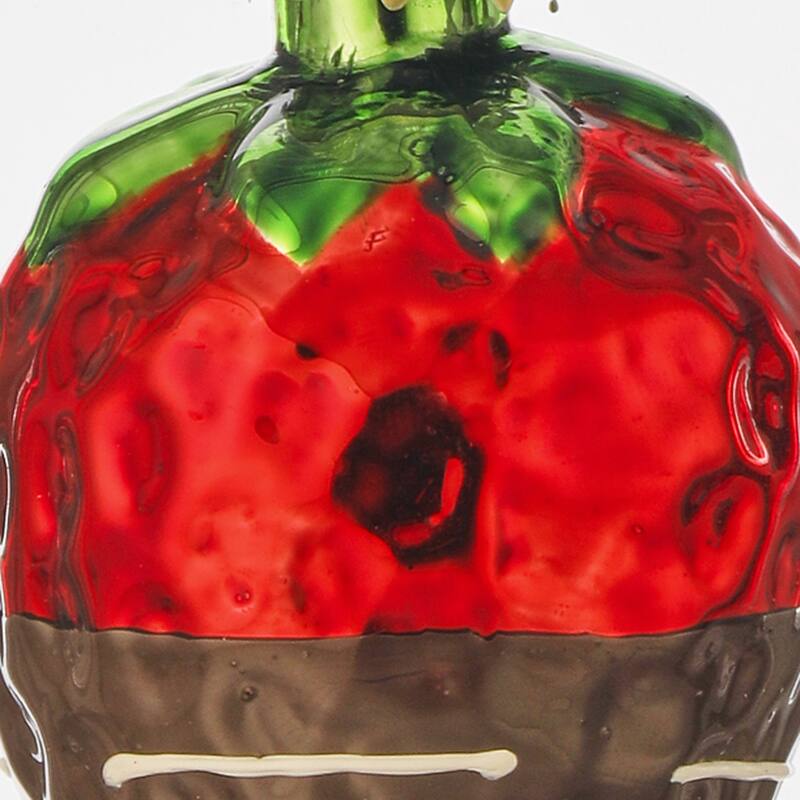 2.5" Glass Chocolate Strawberry Ornament Box of 6