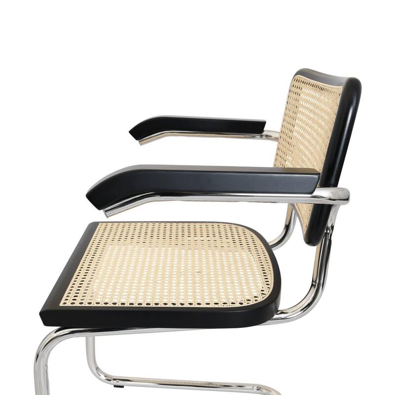 Breuer Chair Company Marcel Breuer Cesca Cane Cantilever Armchair Arm Chair w/ Chrome Steel Frame (Various Wood & Cane Colors)