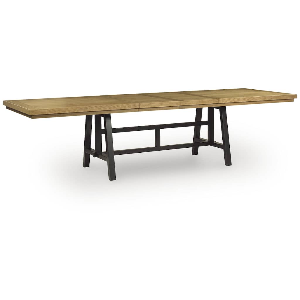 Signature Design by Ashley Galliden Light Brown/Black Dining Extension Table - 40" W x 120" D x 30" H