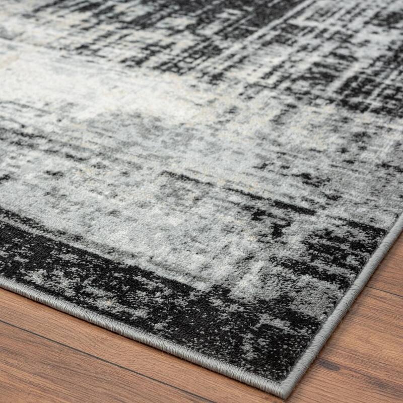 Luxe Weavers Modern Crosshatch Pattern Distressed Abstract Area Rug Carpet