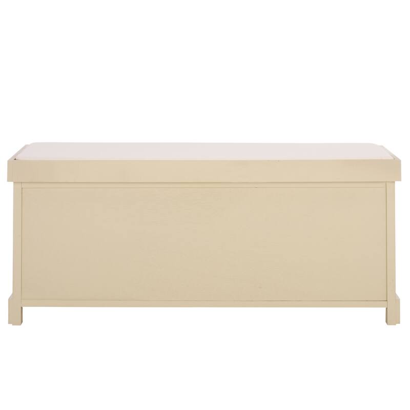 SAFAVIEH Eola Grey/ White Storage Bench - 47" x 16.1" x 19.9" - 47"W x 16"D x 20"H