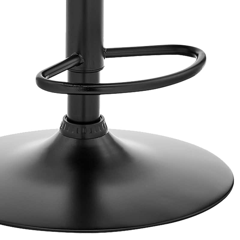 21 Inch Metal and Leatherette Swivel Bar Stool, Black