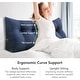 preview thumbnail 2 of 5, WOWMAX Decorative Bed Rest Wedge Pillow Blue Linen Blend Oversized