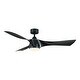 preview thumbnail 3 of 17, Fanimation Klear 56 inch Indoor/Outdoor Smart Ceiling Fan with LED CCT Select Light Kit and Remote - Black
