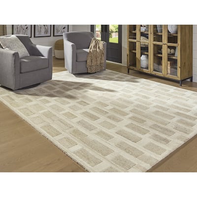 Signature Design by Ashley Lisgrove Brown/White Area Rug