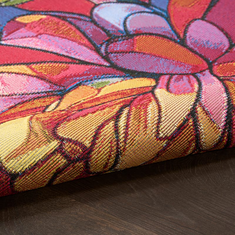Nourison Color Splash Indoor/Outdoor Multicolored Floral Area Rug
