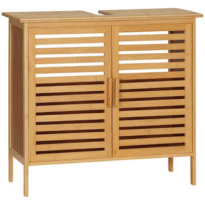 Bamboo Under Sink Cabinet Bathroom Organizer