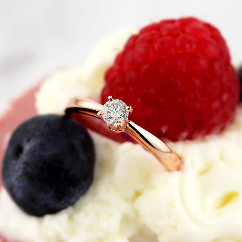 Auriya 14k Gold 1/3ctw Round Solitaire Diamond Engagement Ring