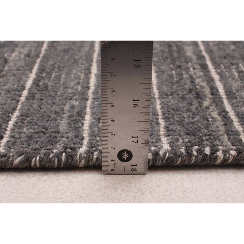ECARPETGALLERY Braided Weave Kashkuli Gabbeh Grey Wool Rug - 8'2 x 9'6
