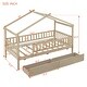 preview thumbnail 12 of 34, Wooden House Bed with Two Integrated Drawers, Twin Size
