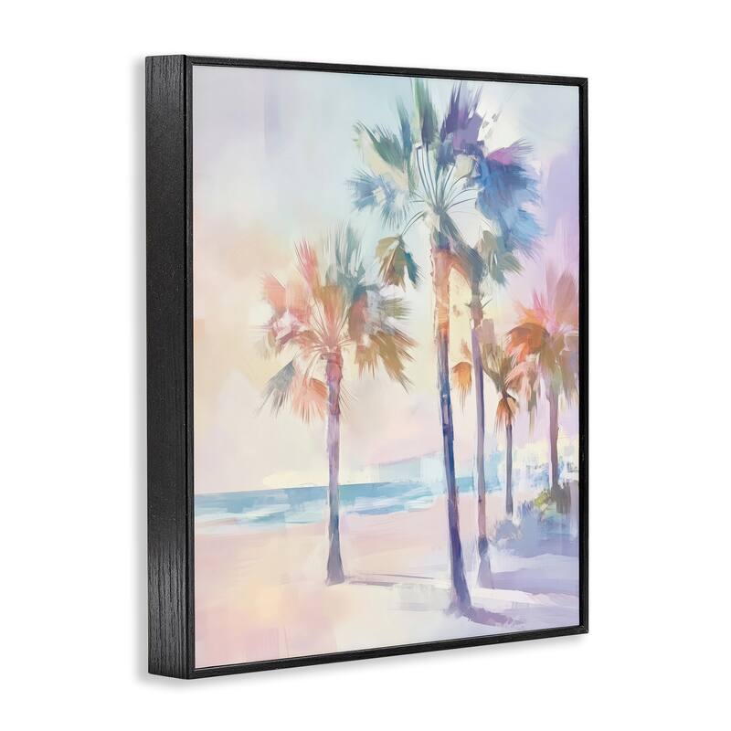 Stupell Pastel Warm Palm Trees Framed Giclee Art Design By Arlington Prints