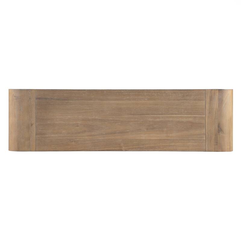Console Table with Fluted Drawer Front, Entryway Table with Curved Corners , Sturdy Sofa Table for Hallway & Living Room