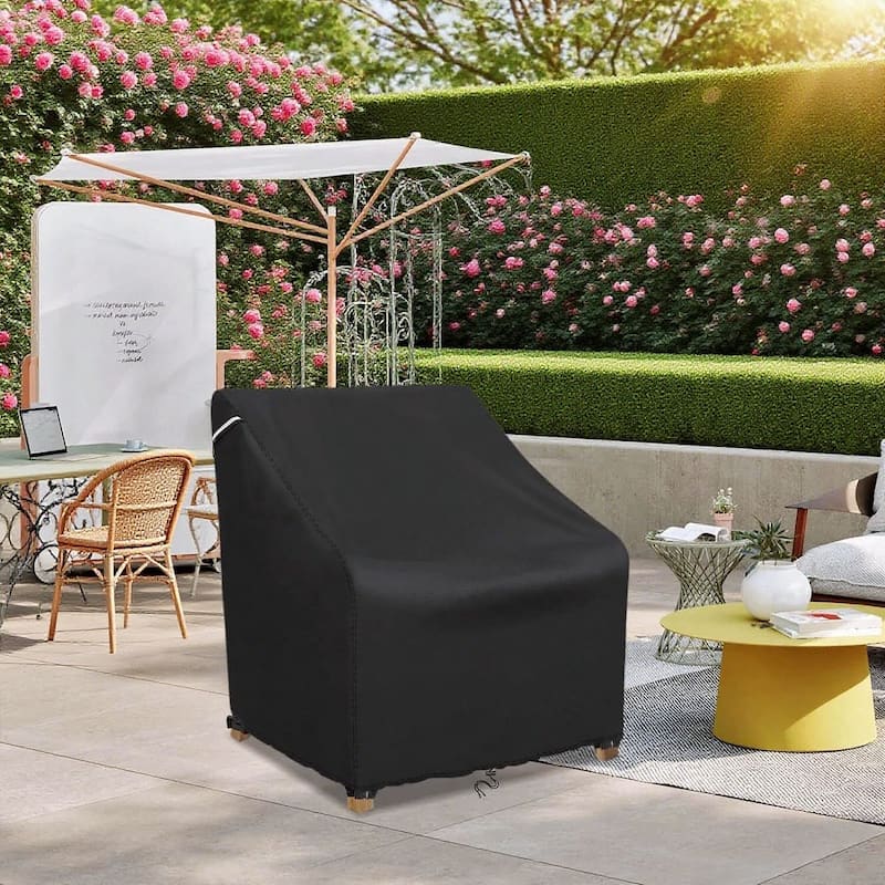 Waterproof Outdoor Chair Covers - Universal Fit for Patio Furniture, Adirondack, Wicker, Rocking & Swivel Chairs (Black)