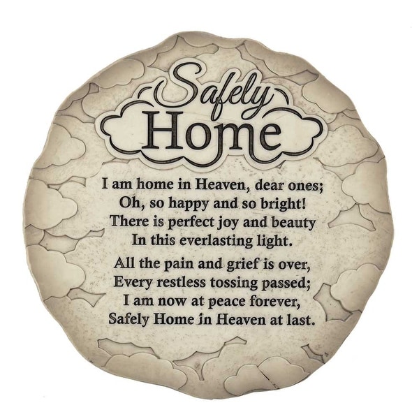 9.5" Gray and Black Garden Stepping Stone Shaped Plaque - N/A