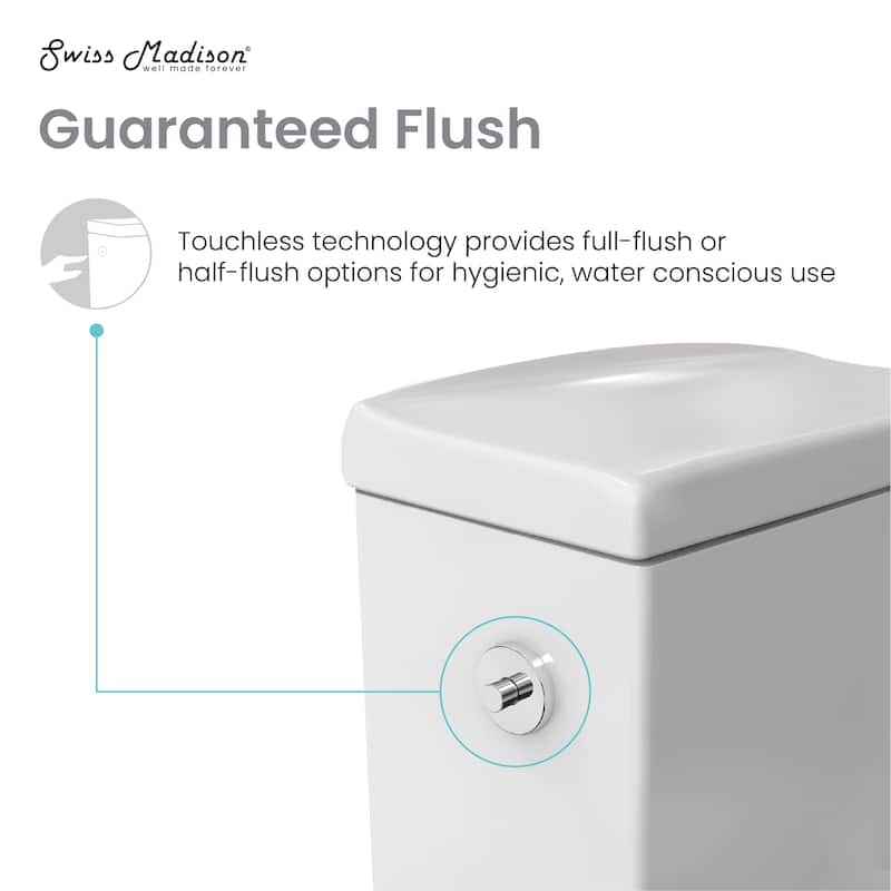 Poitiers One-Piece Elongated Toilet Dual-Flush 1.1/1.6 Gpf, Touchless - 27.2" x 14.95" 28.95"