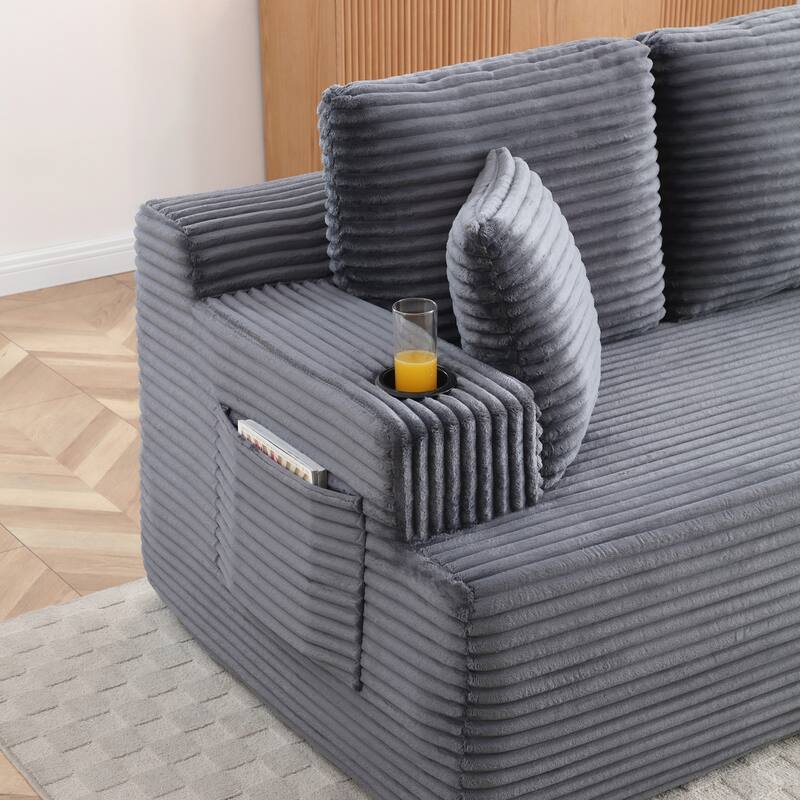 66.5''Boneless Sofa Couch with 2 Pillows Extra