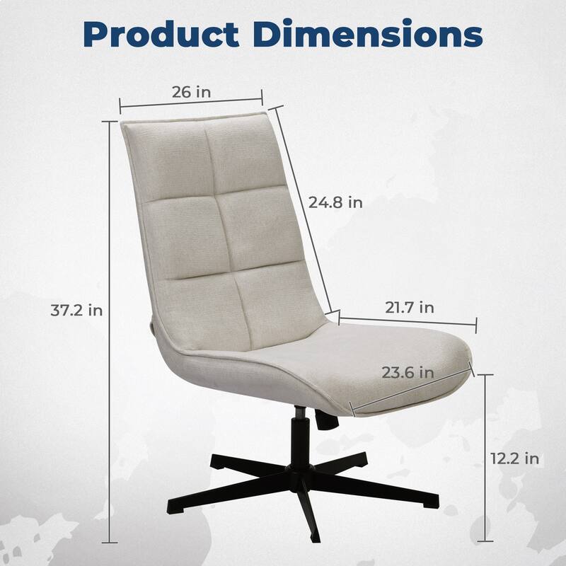 Homy Casa Upholstered Swivel Task Chair with Adjustable Height and High Back for Home Office and Study Use