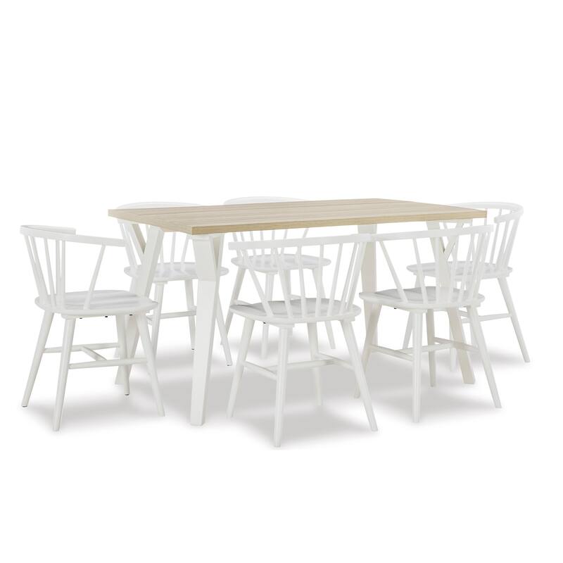 Modern Dining Set with Rectangular Table & Windsor Chairs