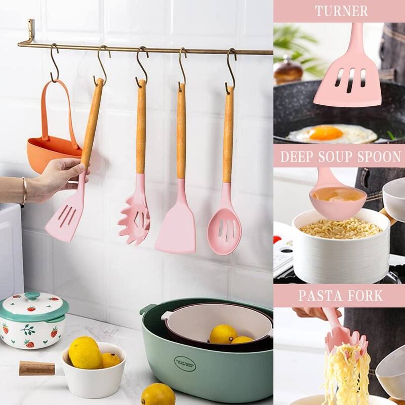 Kitchen Cooking Utensils Set, 33 pcs Non-Stick Utensils Spatula Set with Holder