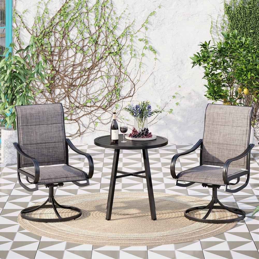 MAISON ARTS 3-Piece Metal Bistro Round Patio Dining Set