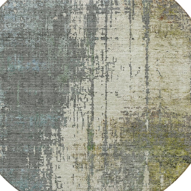 HomeRoots Abstract Transitional Rectangle Outdoor Rug