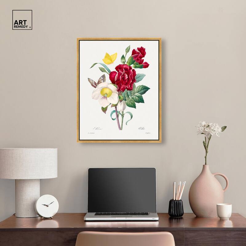 Winter Rose and Carnation Canvas by Art Remedy