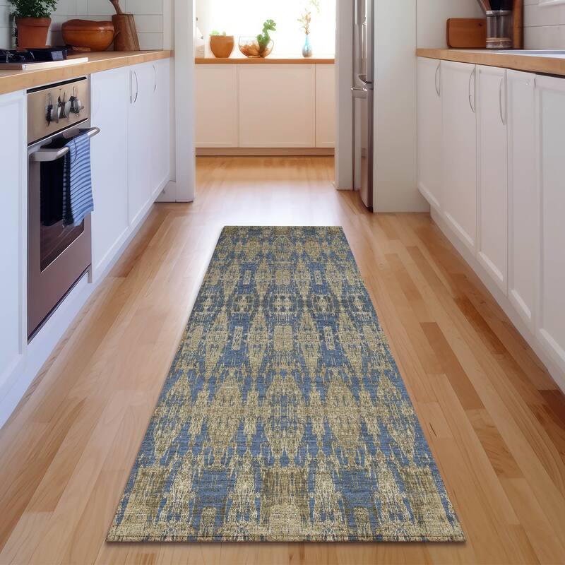 Premium Washable Super Soft Distressed Ombre Mayfield Rug - Blue - 2' 3" x 7' 6" - Runner