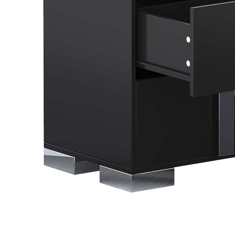 Dresser with Metal Handle,Mirrored Storage Cabinet with 6 Drawers