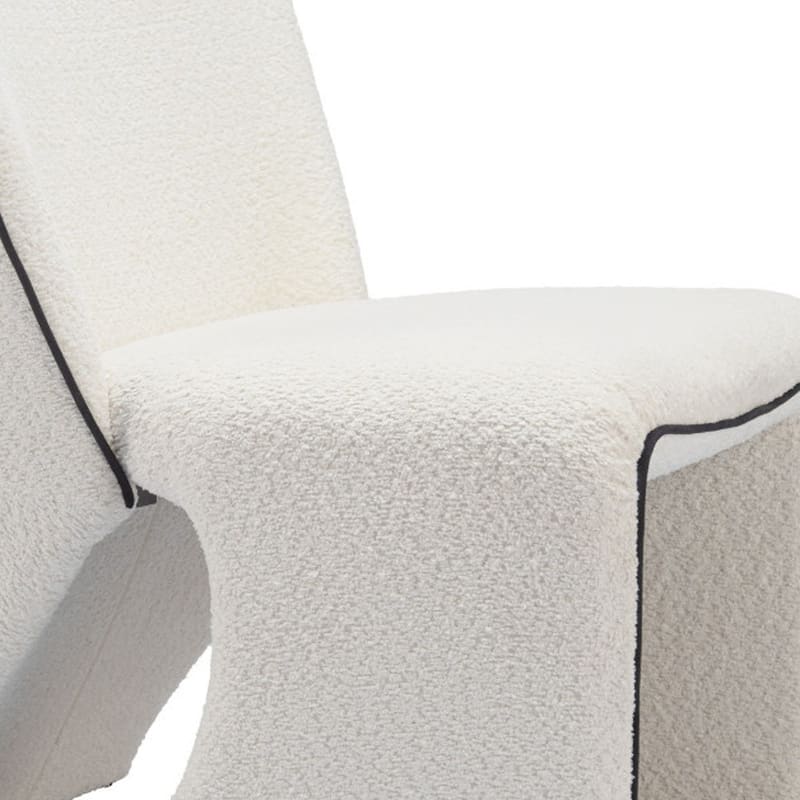 HomeRoots 29" Ivory Faux Shearling And Upholstered Side Chair - 29' X '32.3' X '27