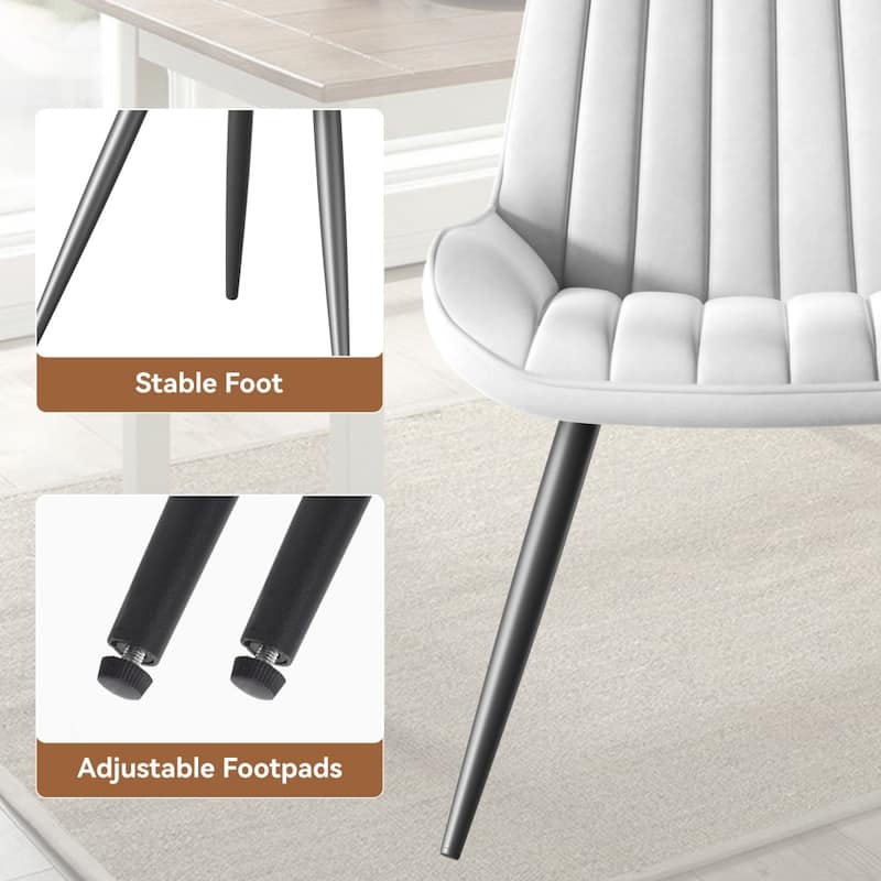 4-piece Modern Upholstered Dining Chairs Set with Metal Legs (Excluding Table)