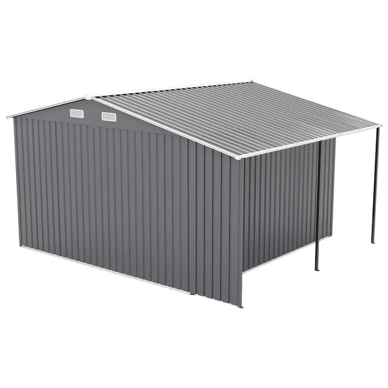 10x12 Ft Outdoor Storage Shed, Extra Large Metal Shed with Lockable Doors, Windows, Outside Steel Tiny House Ideal