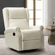 preview thumbnail 4 of 98, Baksoho Faux Leather Manual Swivel Recliner with Metal Base IVORY