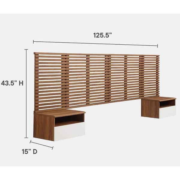 Vidalia Mid-century Modern Two-tone Wooden Floating King Size Headboard ...