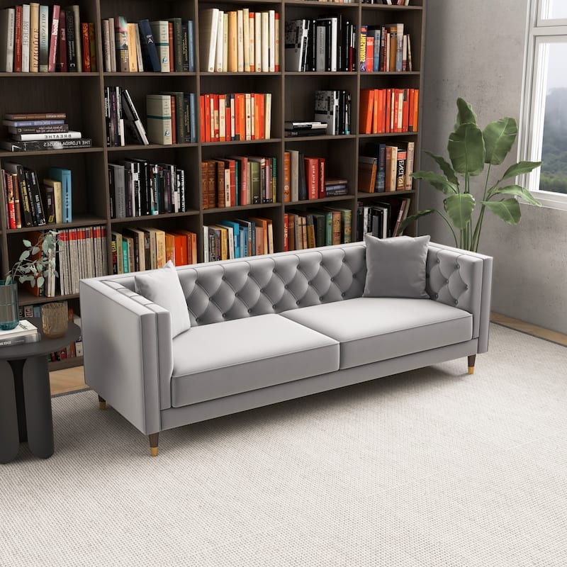 Lamont Luxury Modern Tufted Velvet Living Room Couch