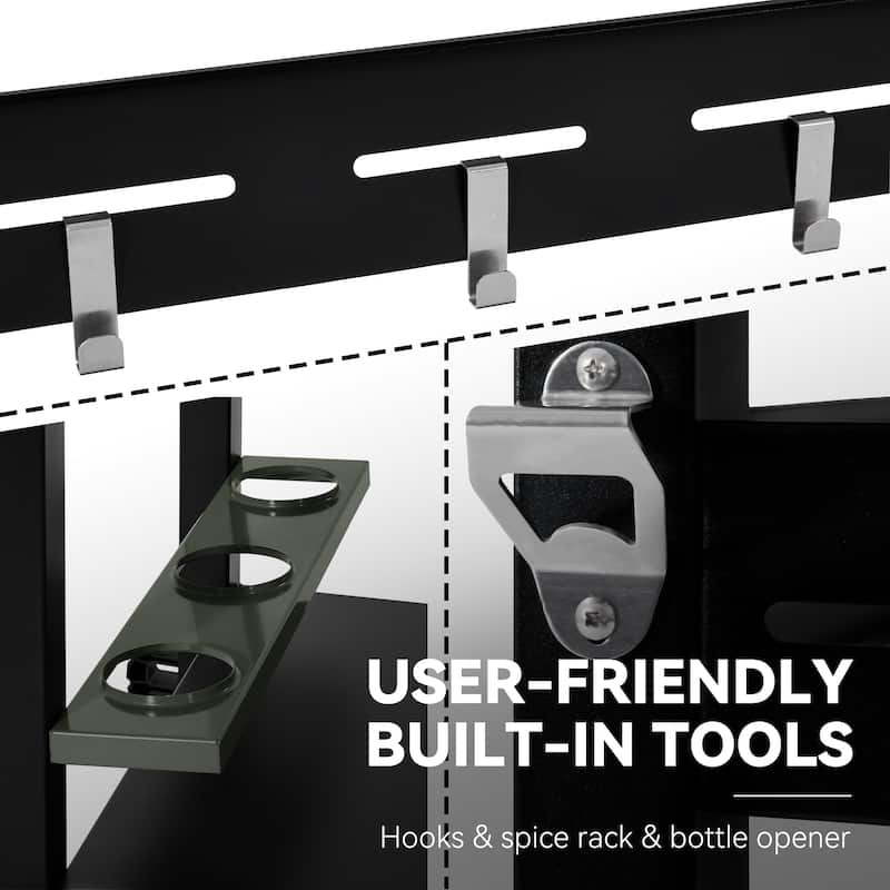 Royal Gourmet Double-Tier Dining Cart with Olive Green Top - N/A