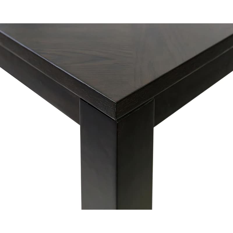Modern Wood Rectangular Extension Kitchen Dining Table and Six Chairs, Black