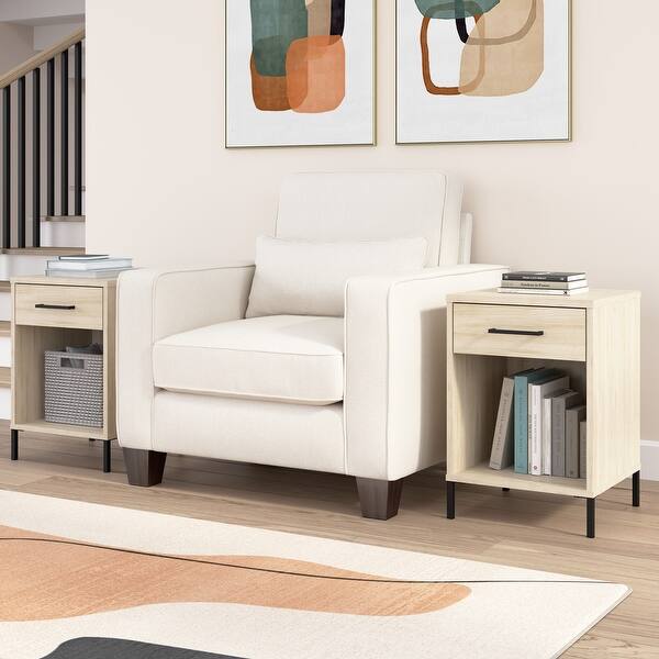 Bush Furniture Essence Living Room End Table with Drawer (Set of 2 ...