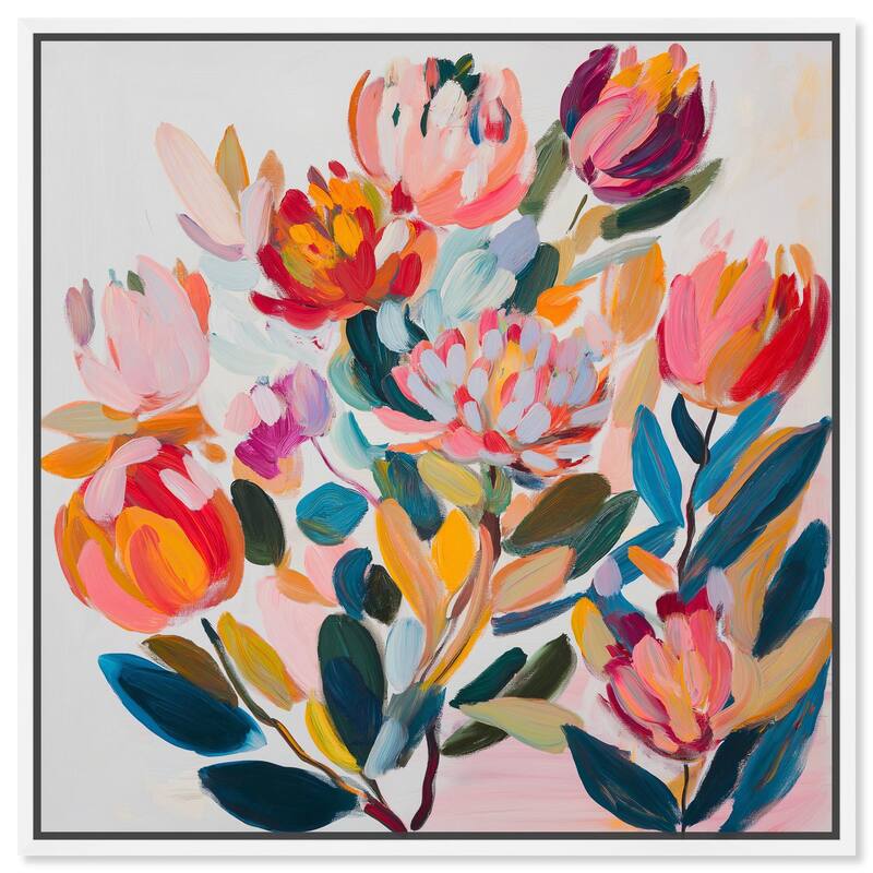 Contemporary Flora II Canvas by Art Remedy - White - 24" x 24"