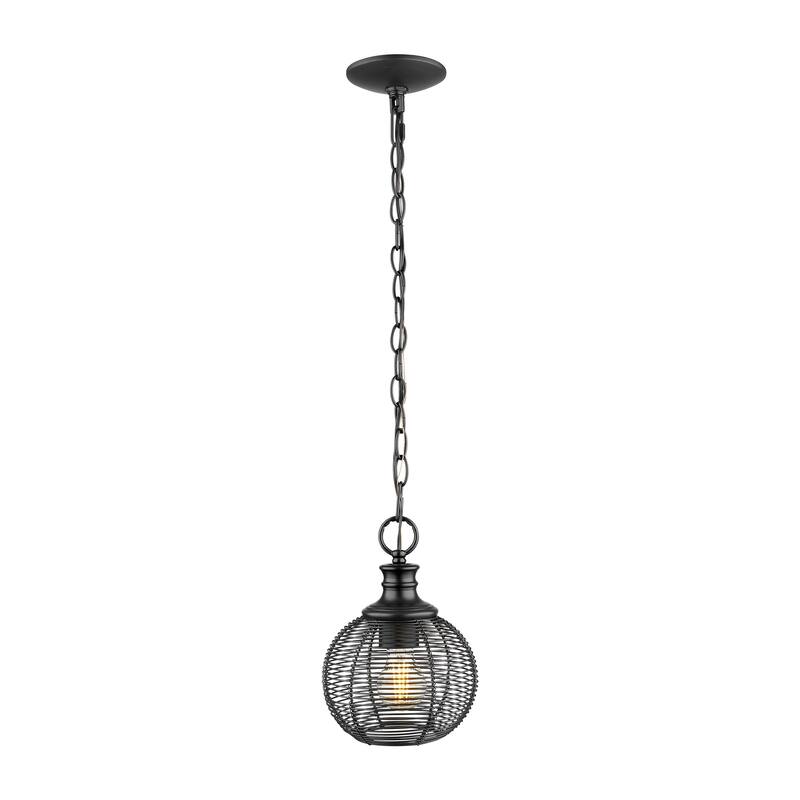 Golden Lighting Calypso 1-light 8in Pendant in Matte Black