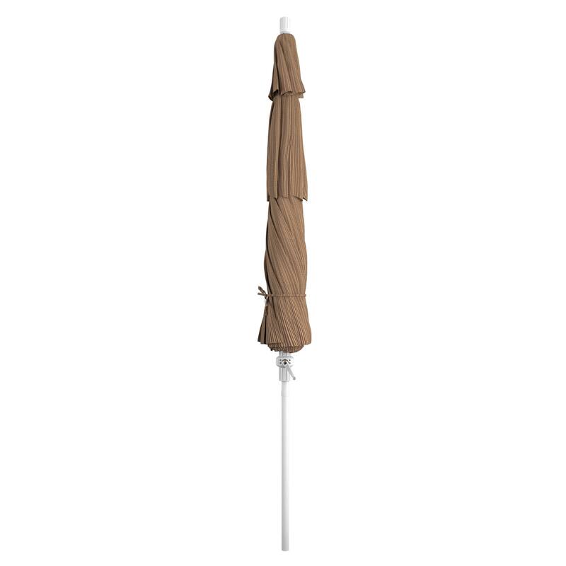 California Umbrella 11' Rd. Aluminum Market Umbrella, Crank Lift, Collar Tilt, Dbl Wind Vent, White Finish, Olefin Fabric