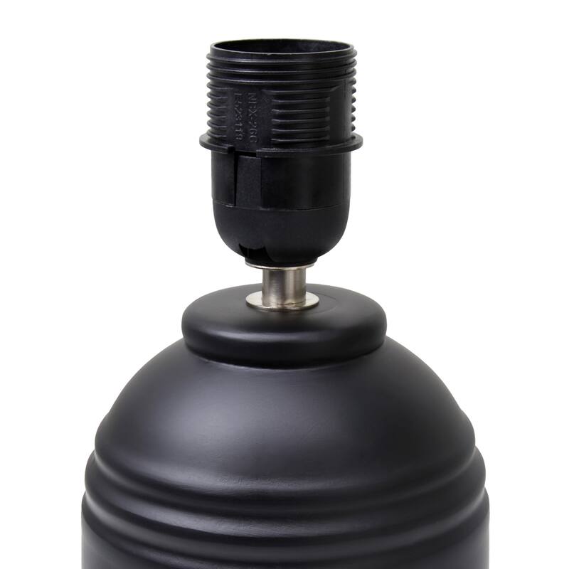 Mini Classic Jar Ceramic Table Lamp with White Drum Shade - 19.5" - Black