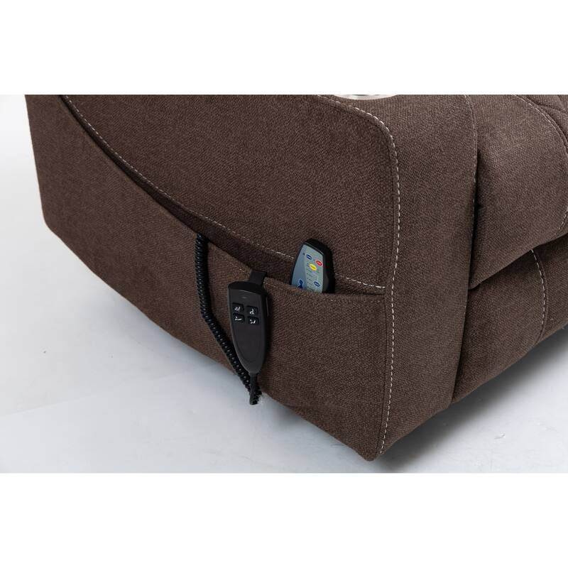 Velvet Oversized Power Lift Recliner Chair, Dual OKIN Motors & Cup Holders