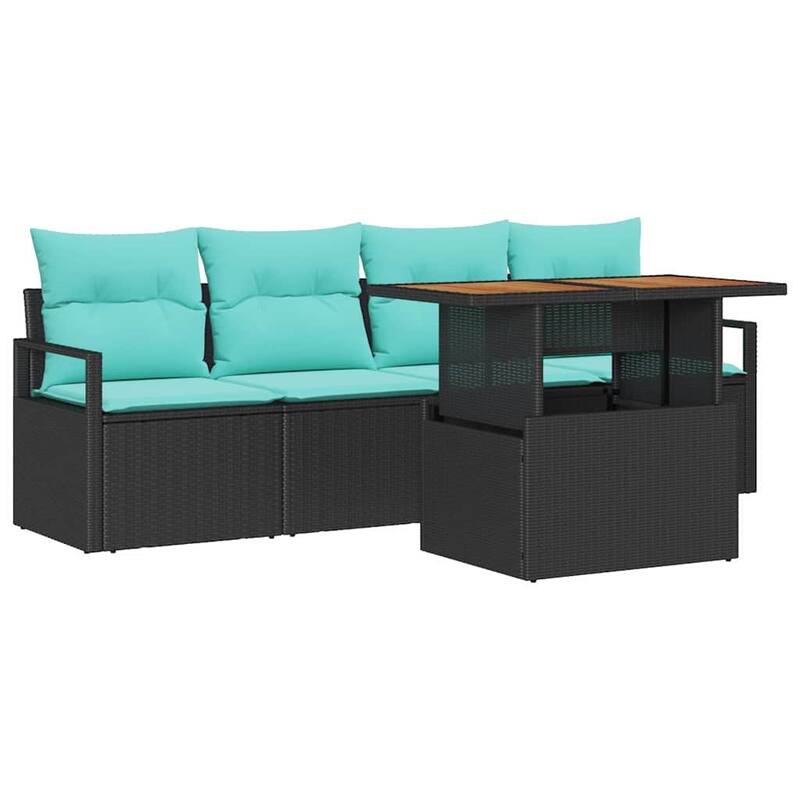 vidaXL 5 Piece Garden Sofa Set with Cushions - 90.6×24.4×27.2